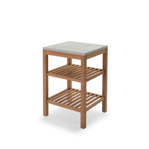 PANTRY MODULE 1, TABLE HEIGHT 92,5 CM, LIMESTONE/TEAK FSC 100%