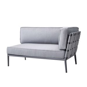 CONIC 2-SETER SOFA VENSTRE MODUL LIGHT GREY, CANE-LINE AIRTOUCH
