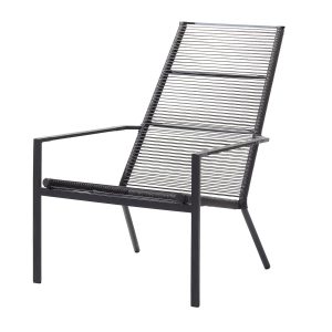 EDGE HIGHBACK STOL, STABLEBAR ANTHRACITE, CANE-LINE ROPE