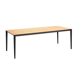U-NITE TABLE 220X100CM ANTHRACITE WITH TEAK TABLETOP