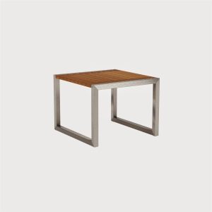 NINIX SIDE TABLE 50X50CM WITH STAINLESS STEEL AND TEAK