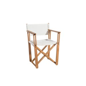KRYSS DINING CHAIR TEAK WITH NATURAL CANVAS FABRIC (INDOOR USE)