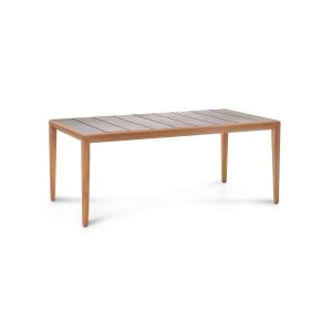 TEKA 173 TABLE 182X102X74CM WOOD/TEAK – WAVY GLASS/XXX