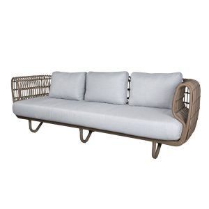NEST 3-SETER SOFA OUTDOOR NATURAL, CANE-LINE WEAVE