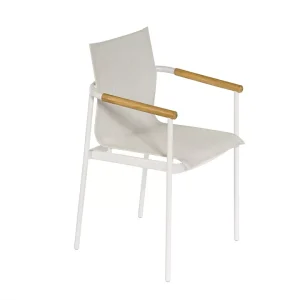 AROUND ARMCHAIR (POWDER COATED) (ARCTIC WHITE FRAME – OYSTER SLING)